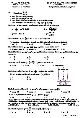 Đề ôn tập kiểm tra học kì 1 môn Toán 12